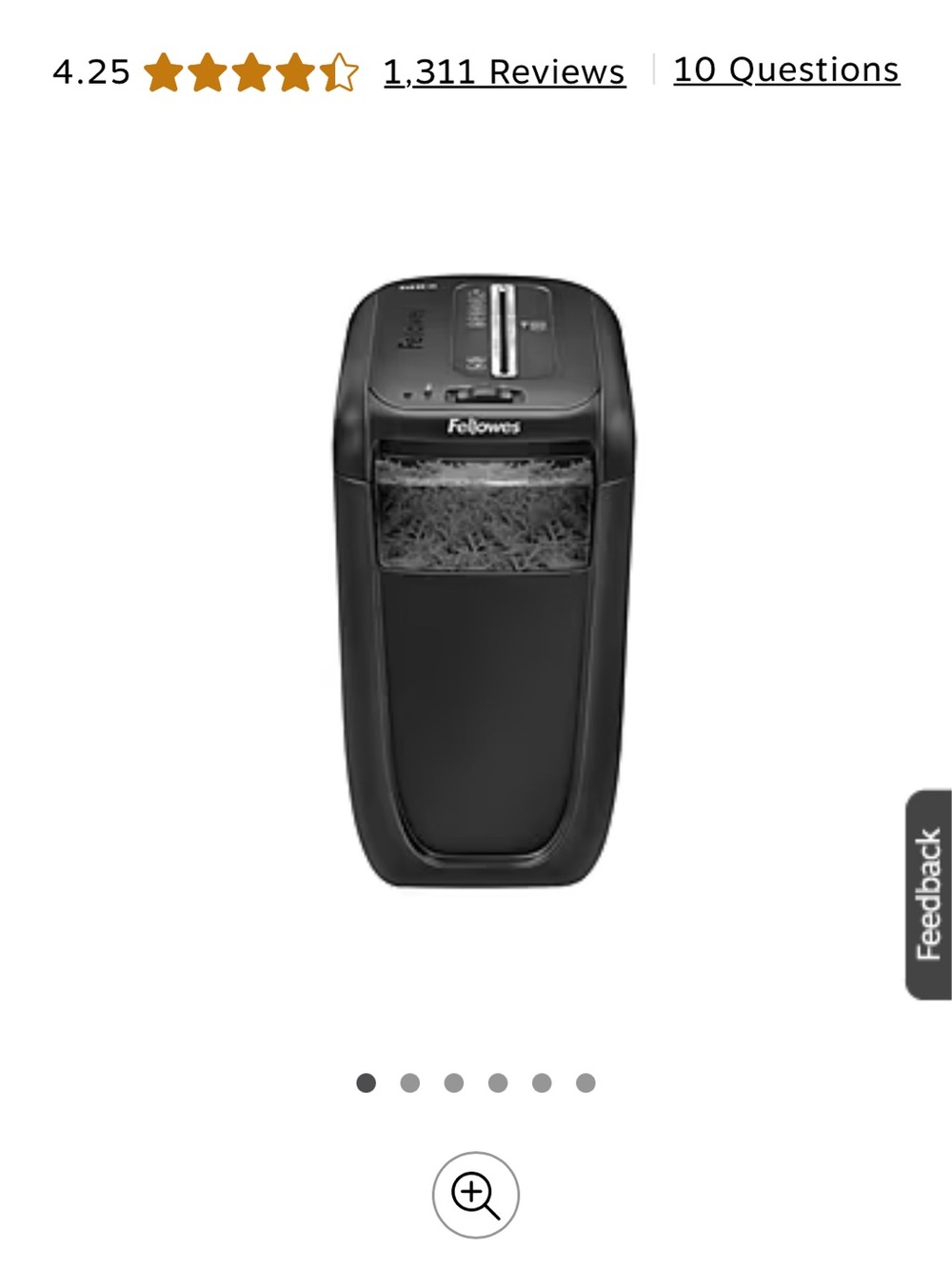 Fellowes Black Cross-Cut Paper Shredder